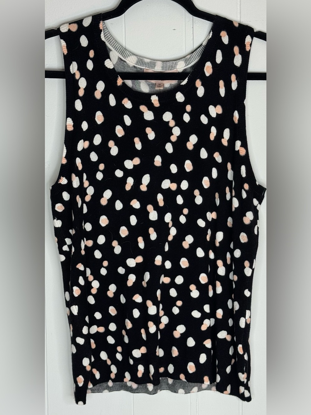 NWT Philosophy Black With Dot Sleeveless Sweater Print Womens XL - Picture 2 of 10